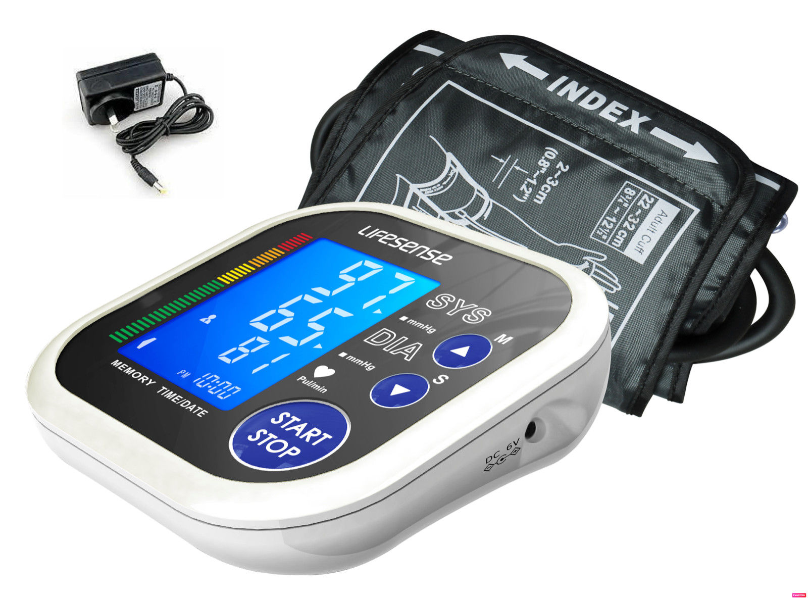 Digital Blood Pressure Monitor Large Cuff + AC Adapter