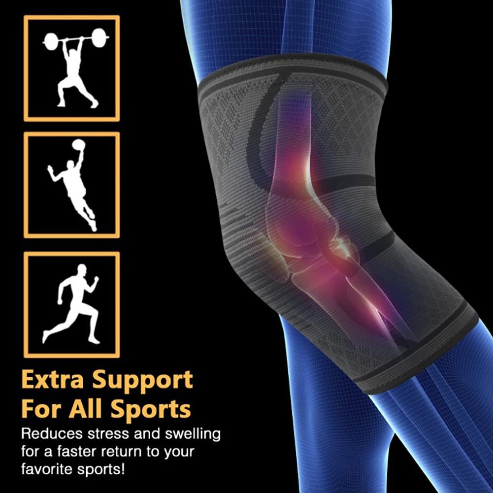Knee Pads Knee Sleeves Weightlifting Knee Compression Sleeve, Knee Support Knee Flex Wrap Knee Sleeves - Image 4