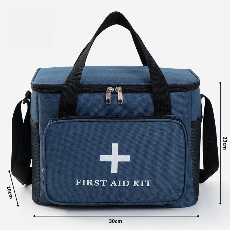 Portable First Aid Kit, Household Medicine Storage Bag, Outdoor Emergency Medical Bag, Large Sizes—Blue