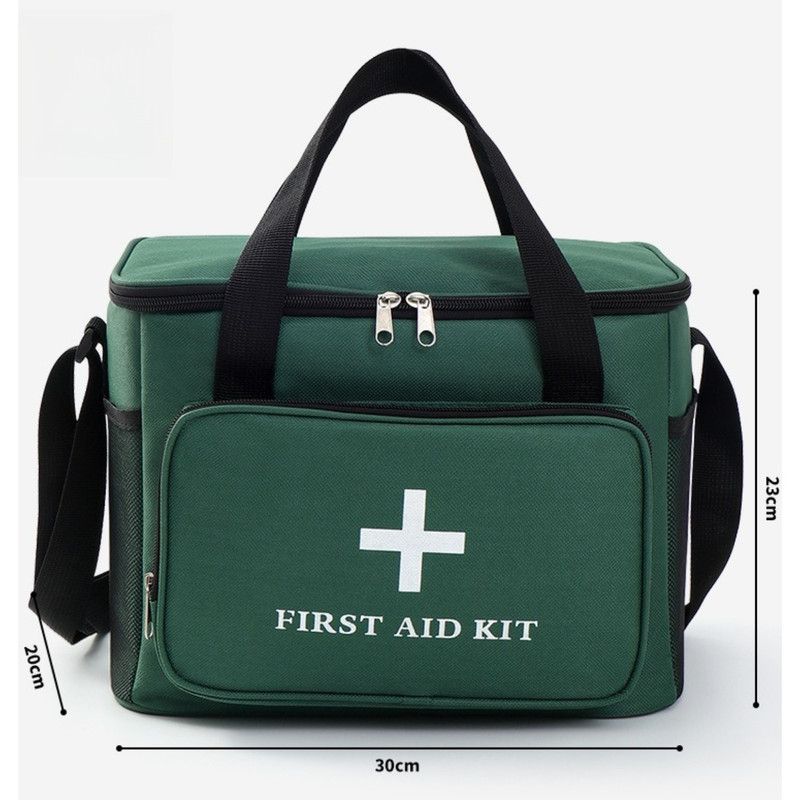 Portable First Aid Kit, Household Medicine Storage Bag, Outdoor Emergency Medical Bag, Large Sizes—Green