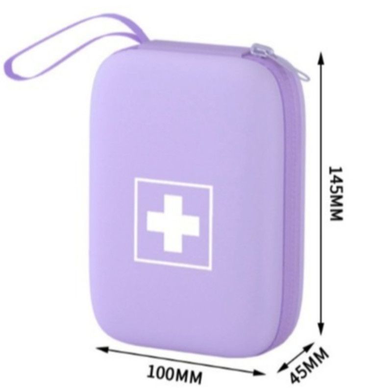 Mini Portable Medicine Storage Bag, Travel First Aid Pouch, Outdoor Emergency Medicine Organizer—Purple