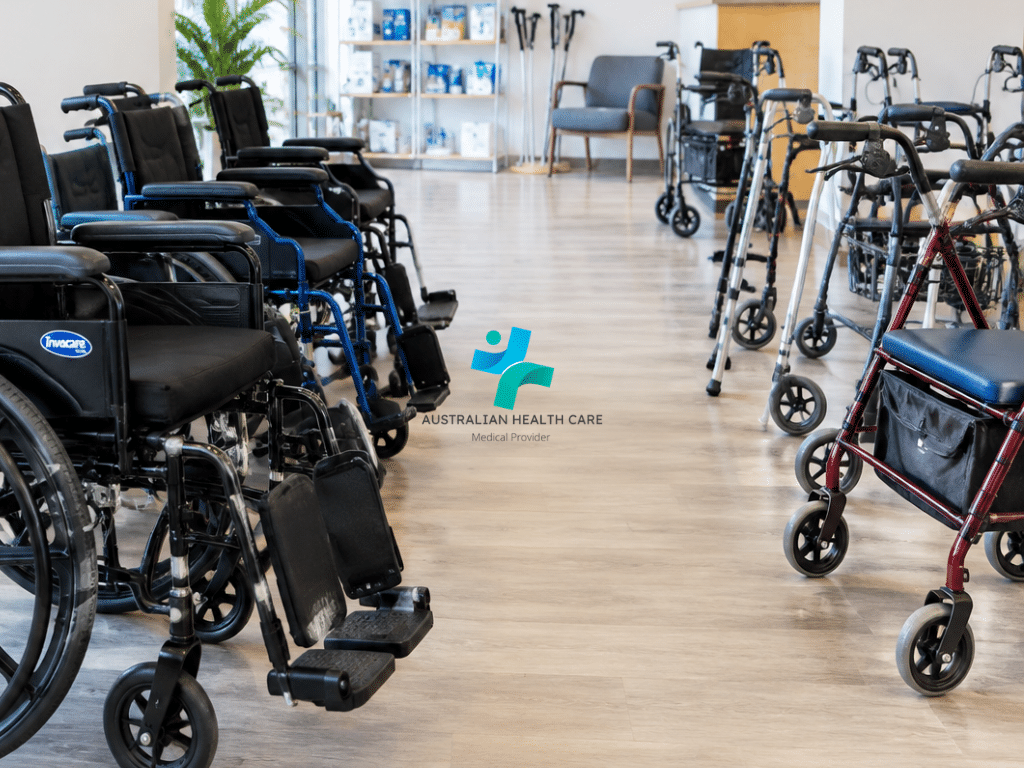Four-wheel rollator walker with handles, brakes and a seat for mobility assistance. australian medical supplies
australian health supplies, health care supplies, home health supplies, medical supply store, healthcare equipment, medical equipment, wholesale healthcare supplies.
