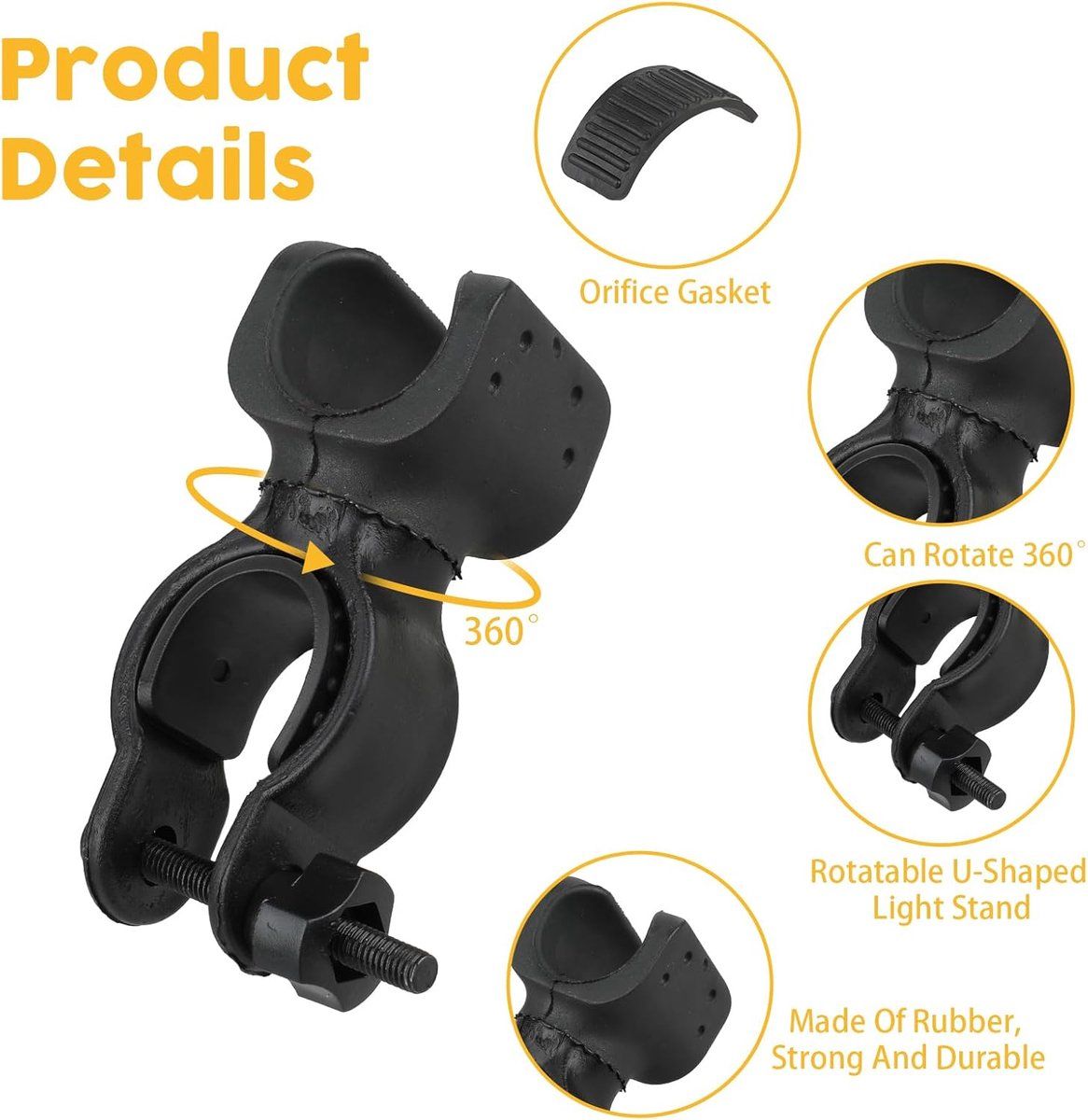 4 Pieces, Cane Holder, Crutch Holder, Universal Crutch Cane Bracket, Walking Stick Holder, Bicycle Clamp, Black - Image 5
