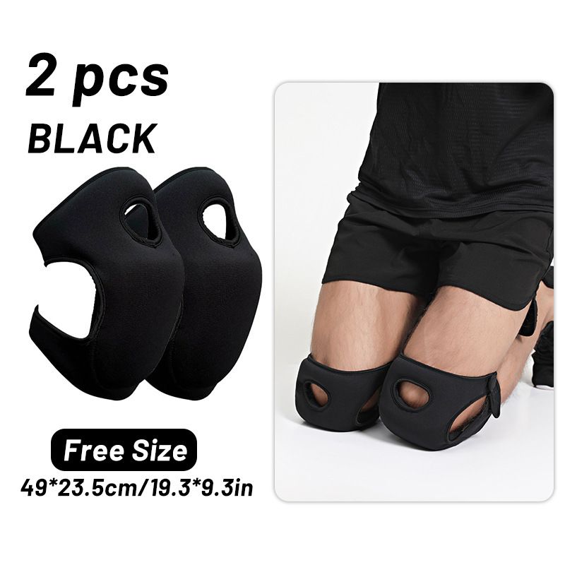 Garden Knee Pads Sponge Kneeling Pad Anti-Slip Adjustable One Size Black 1 Pair Outdoor Gardening