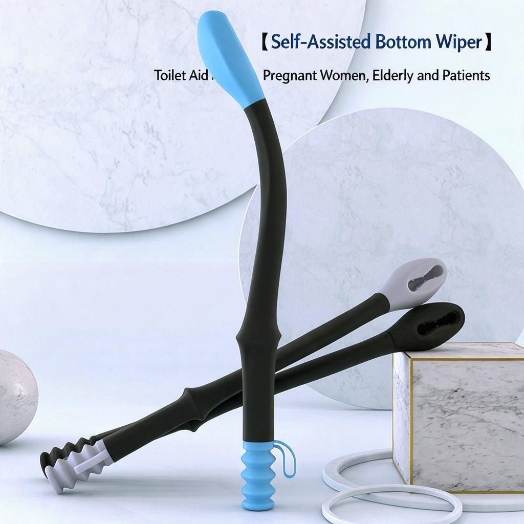 Long Handle Toilet Paper Wiping Aid Bottom Wiper Tool for Elderly Pregnant Black - Image 3