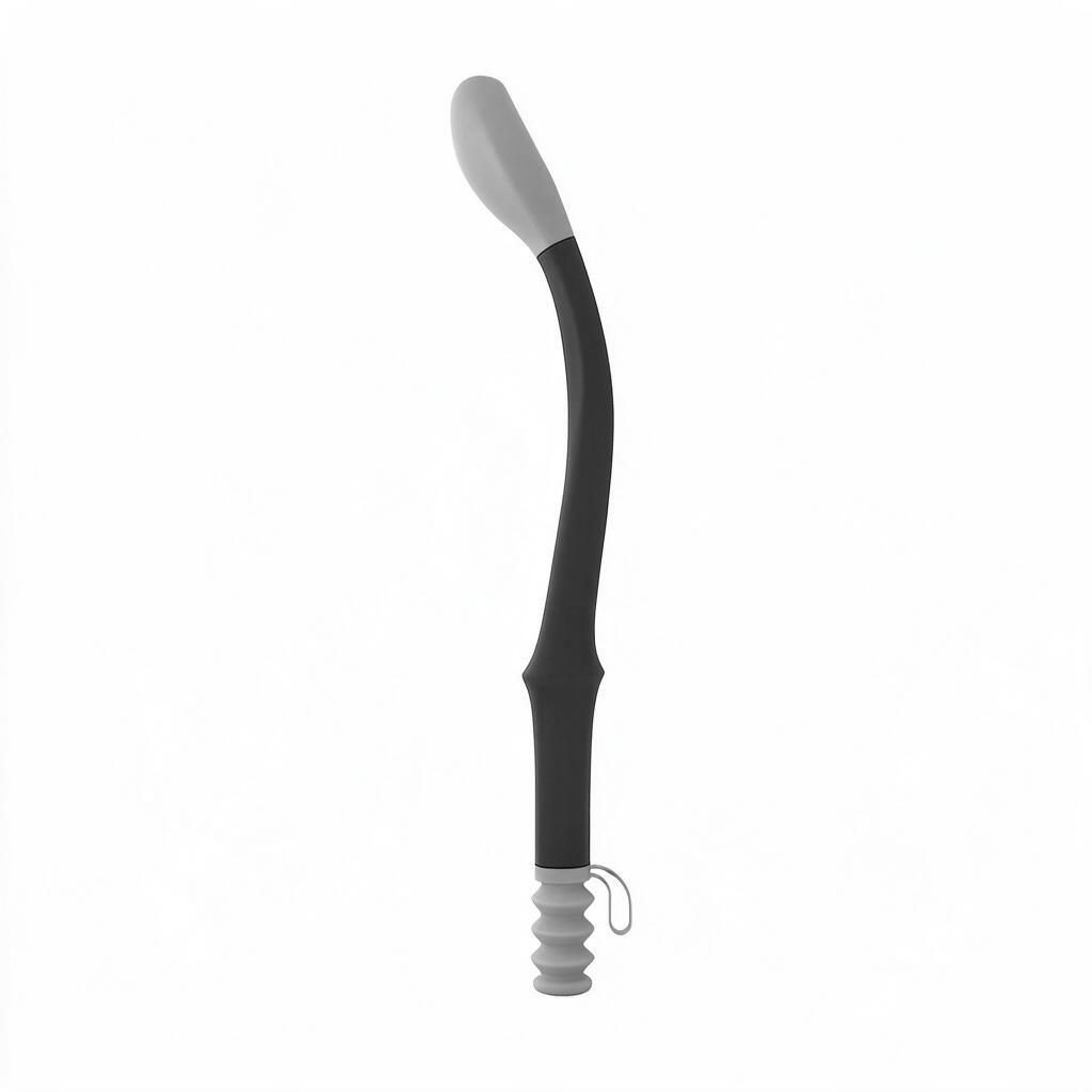 Self Wipe Toilet Tissue Applicator Wand Grey Ergonomic Grip for Limited Mobility Bathroom Hygiene