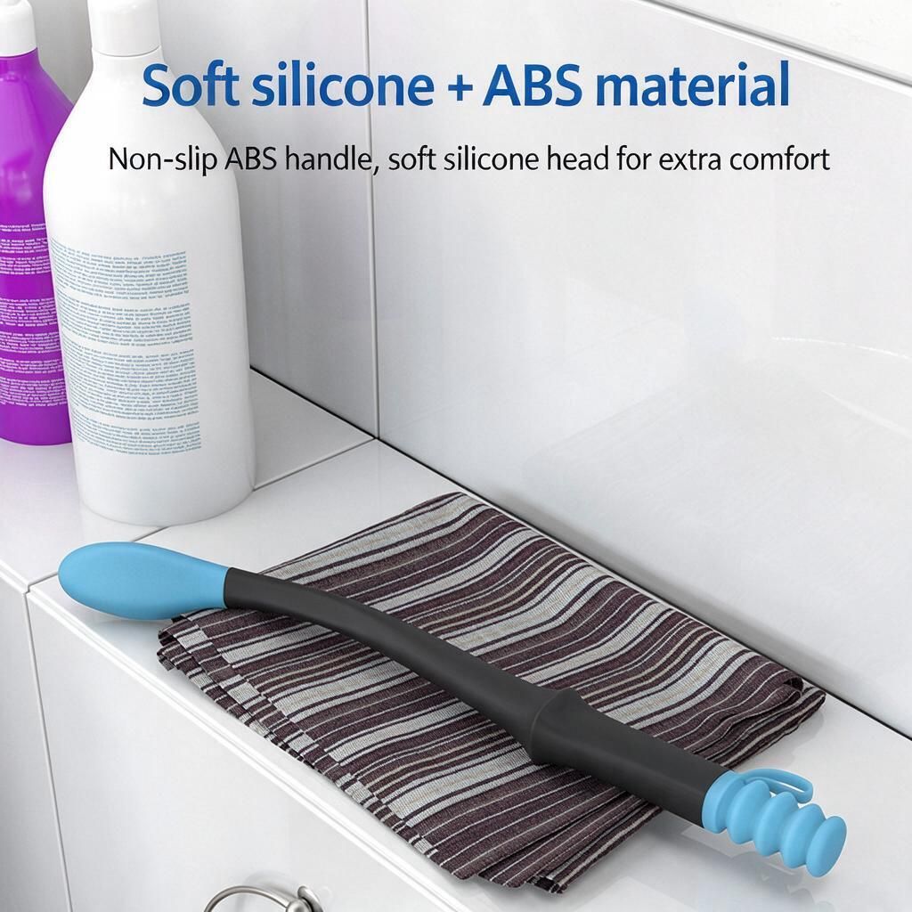 Blue Curved Toilet Paper Wiping Stick Ergonomic No Bend Hygiene Aid for Seniors Bathroom Assist 1pc - Image 4