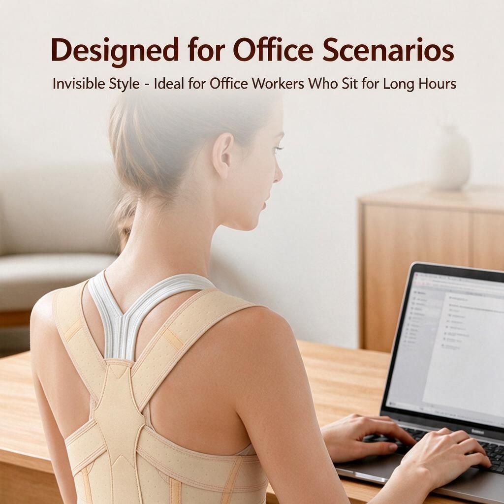Pink L/XL Back Posture Trainer Shoulder Alignment Strap for Adults Breathable Mesh Desk Work Home Gym - Image 2