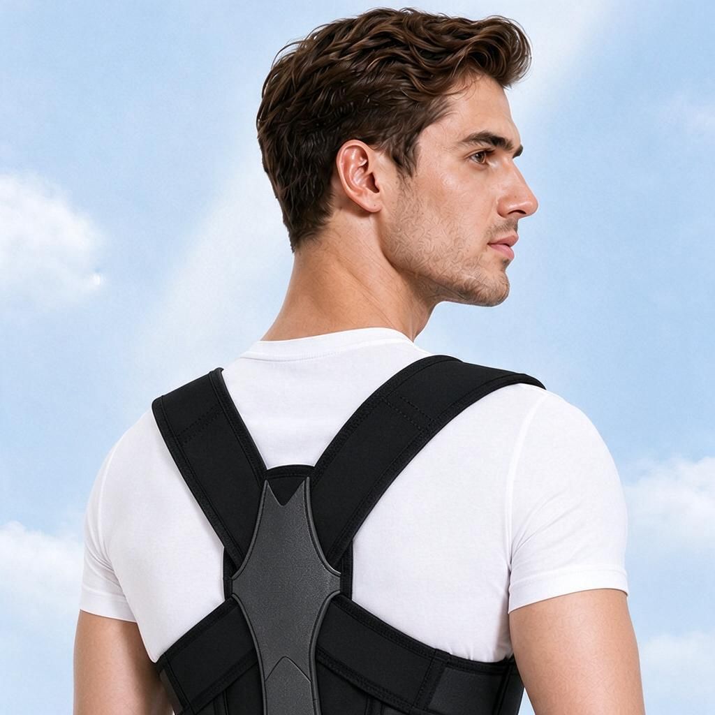 Pink L/XL Back Posture Trainer Shoulder Alignment Strap for Adults Breathable Mesh Desk Work Home Gym - Image 4