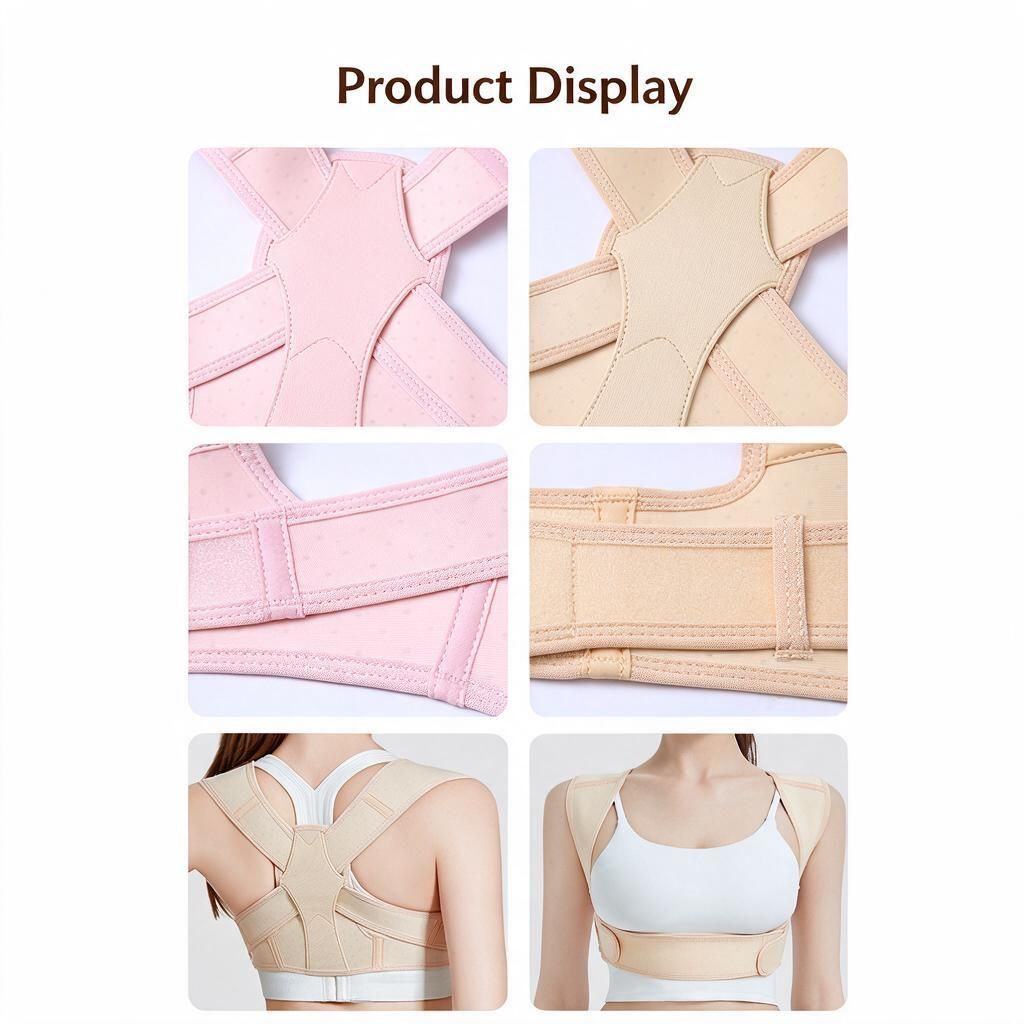 Pink L/XL Back Posture Trainer Shoulder Alignment Strap for Adults Breathable Mesh Desk Work Home Gym - Image 6