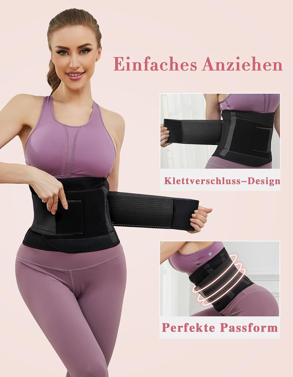 Waist Trainer Belt for Women, Adjustable Slimming Body Shaper with Dual Straps, Back Brace Cincher for Fitness Workout, Unisex - Image 2
