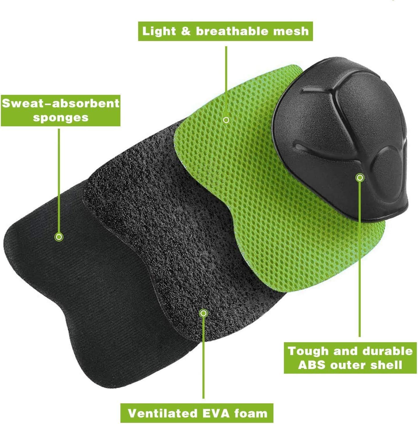 6PCS Kids Protective Gear Set Wrist Guards Knee Pads Elbow Pads for Skateboard Roller Skating Biking Scooter, Size S, Green - Image 5