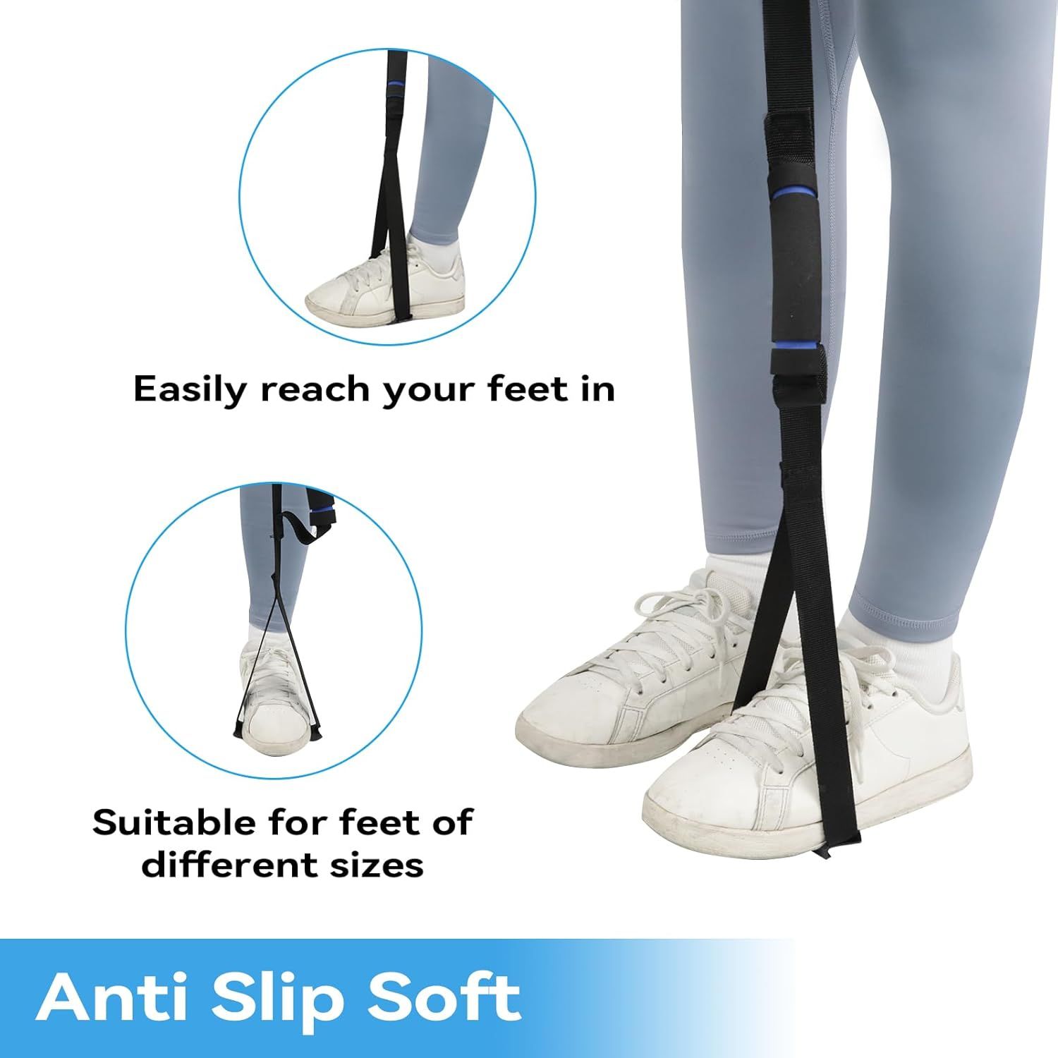 Long Leg Lifter, Leg Lifter Strap Rigid with Large Foot Loop, Legs Strap Lift for Get in and Out of Bed,Car,Wheelchair for Disables and Elderly,Foot Straps,Legs Aid Lift aids (25.5in-56in) - Image 6