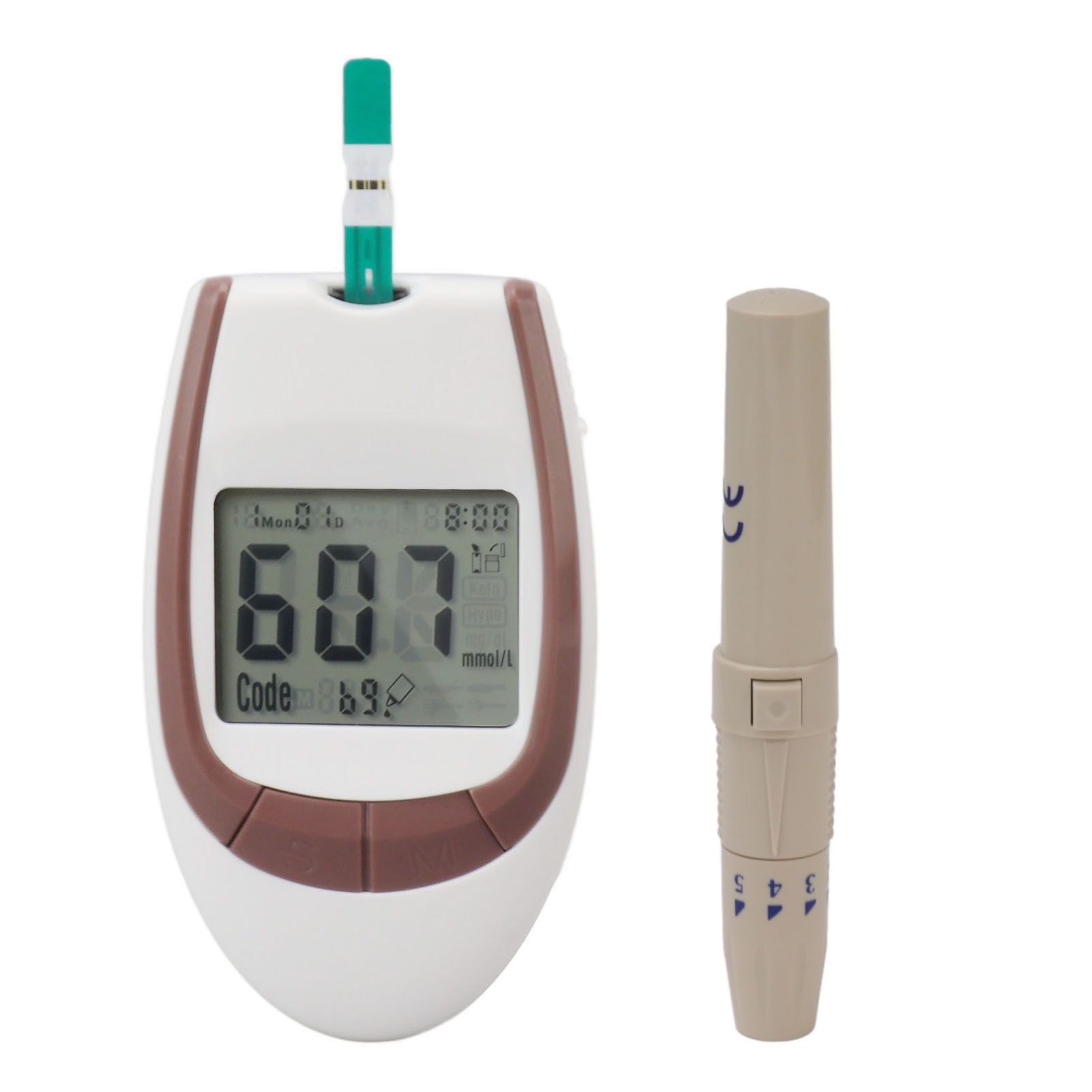 Blood Glucose Monitor Kit with 50 PCS Test Strips 0.8µL ABS Accuracy Blood Sugar Test Kit for Men Women
