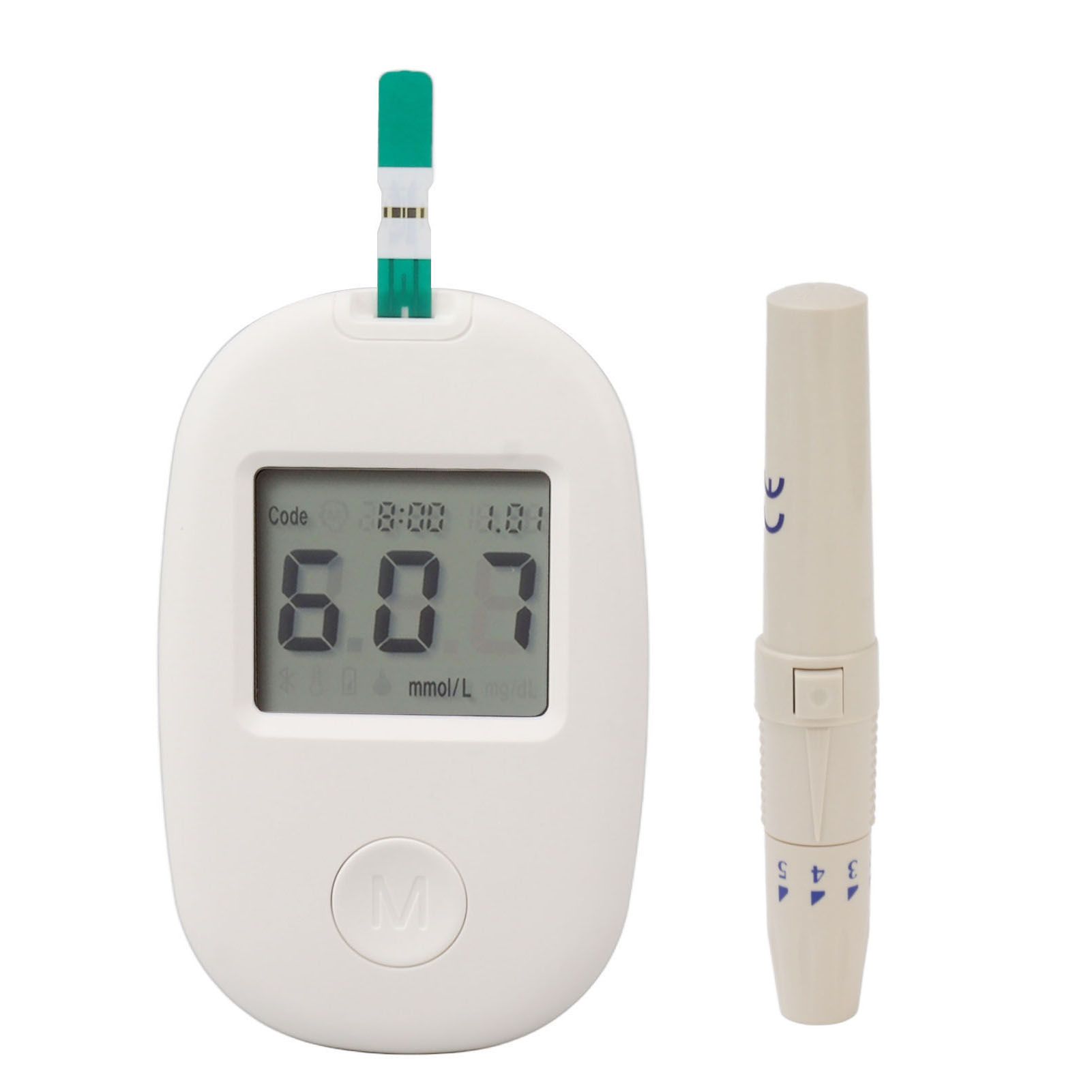 Household Precise Blood Glucose Monitor Kit 0.9µL Blood Sugar Test Kit with 180 Sets Memory Values 50 Test Papes for Preventing Hyperglycemia