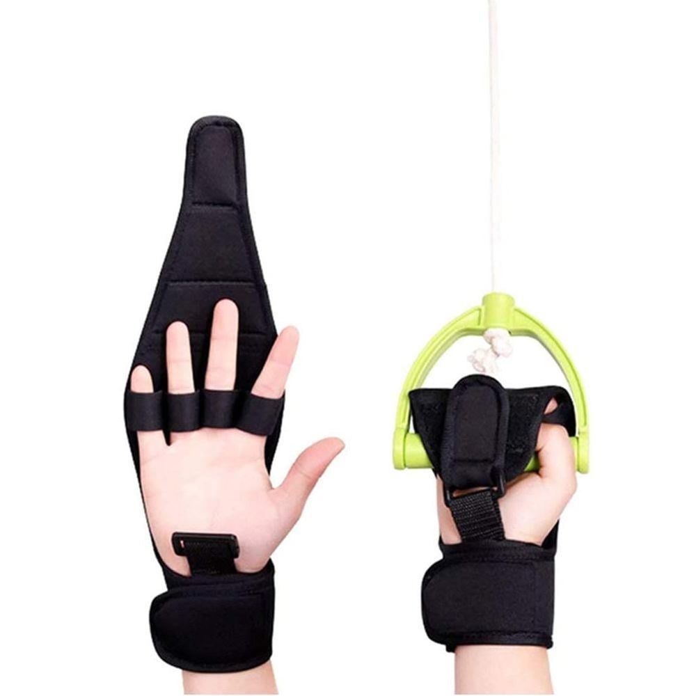 Finger Gloves, Black Auxiliary Fixed Gloves Rehabilitation Training Equipment Hand Fist Finger Gloves