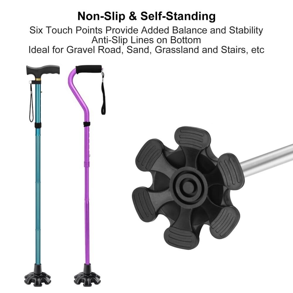 Cane Tip - Self Standing Heavy Duty Rubber Replacement for Walking Cane-Stable Six Point Non-Slip Cane Tip for Folding Cane Walking Stick Cane Accessory Cane Foot Pad - Image 5