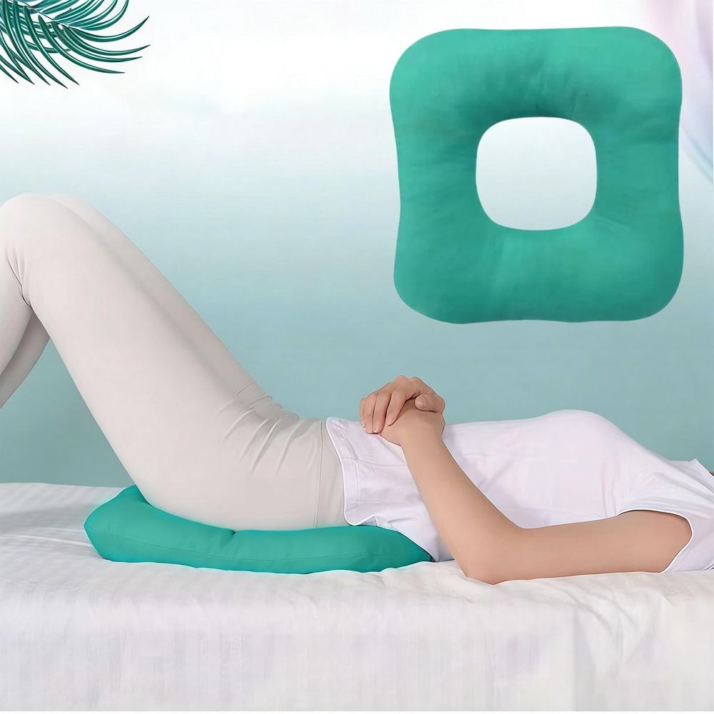 Green Fully Washable Buttock Cushion Foam Pad Natural Shade Pressure-Relief Cushion, Pearl Cotton Cushion Pressure Ulcer Prevention Care Pad