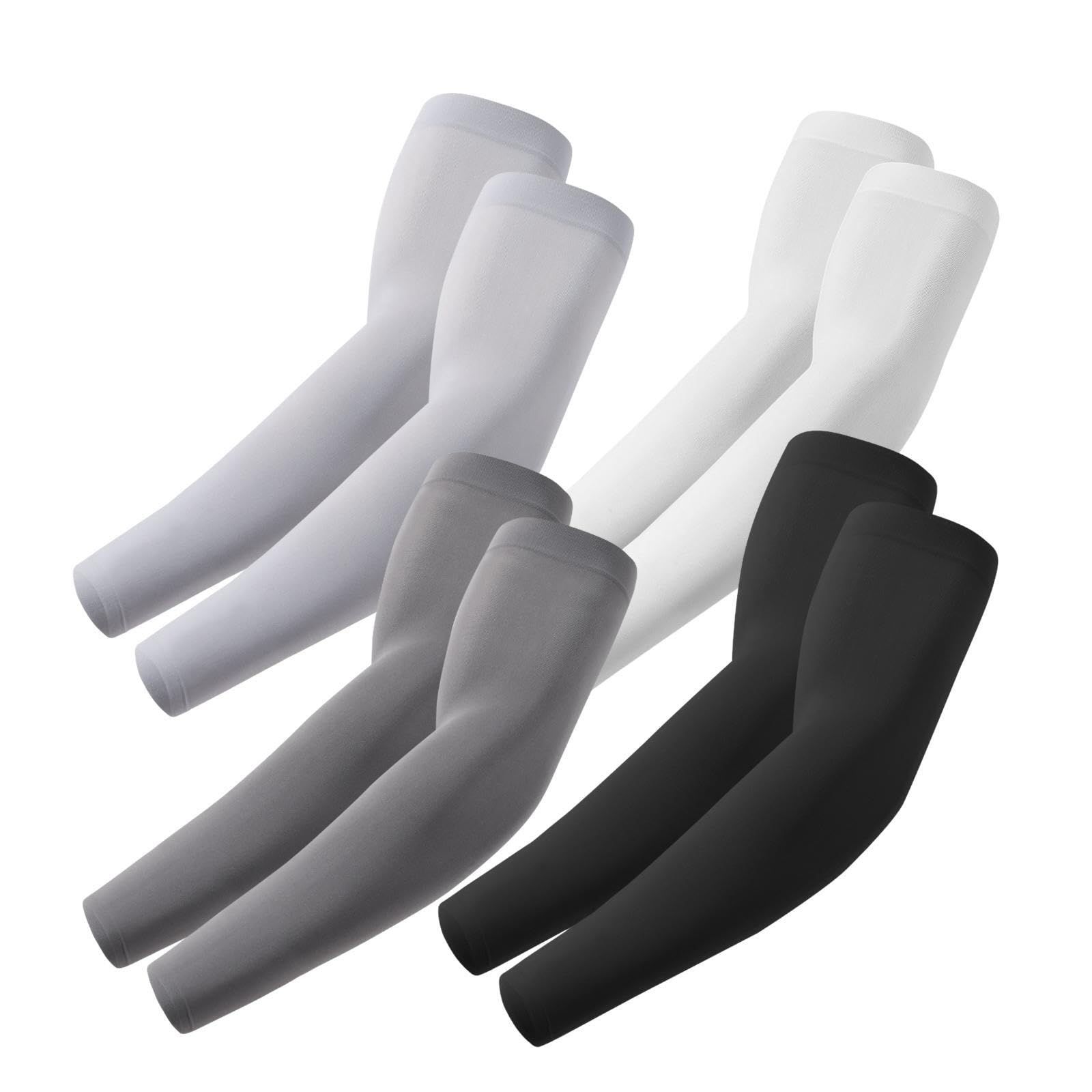 UV-protective arm sleeves for sports, outdoor activities, daily wear, breathable and stretchy for men and women, S (black)