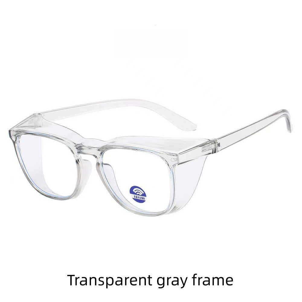 Transparent gray frame Full Coverage Safety Goggles - Anti-Fog Windproof Dustproof Protective Eyewear with Side Shields, Lightweight PC Glasses for Cycling and Lab Work