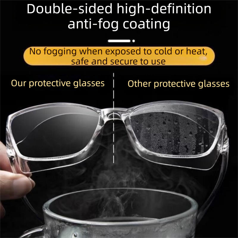 Transparent gray frame Full Coverage Safety Goggles - Anti-Fog Windproof Dustproof Protective Eyewear with Side Shields, Lightweight PC Glasses for Cycling and Lab Work - Image 5