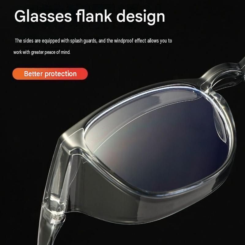 Transparent gray frame Full Coverage Safety Goggles - Anti-Fog Windproof Dustproof Protective Eyewear with Side Shields, Lightweight PC Glasses for Cycling and Lab Work - Image 6