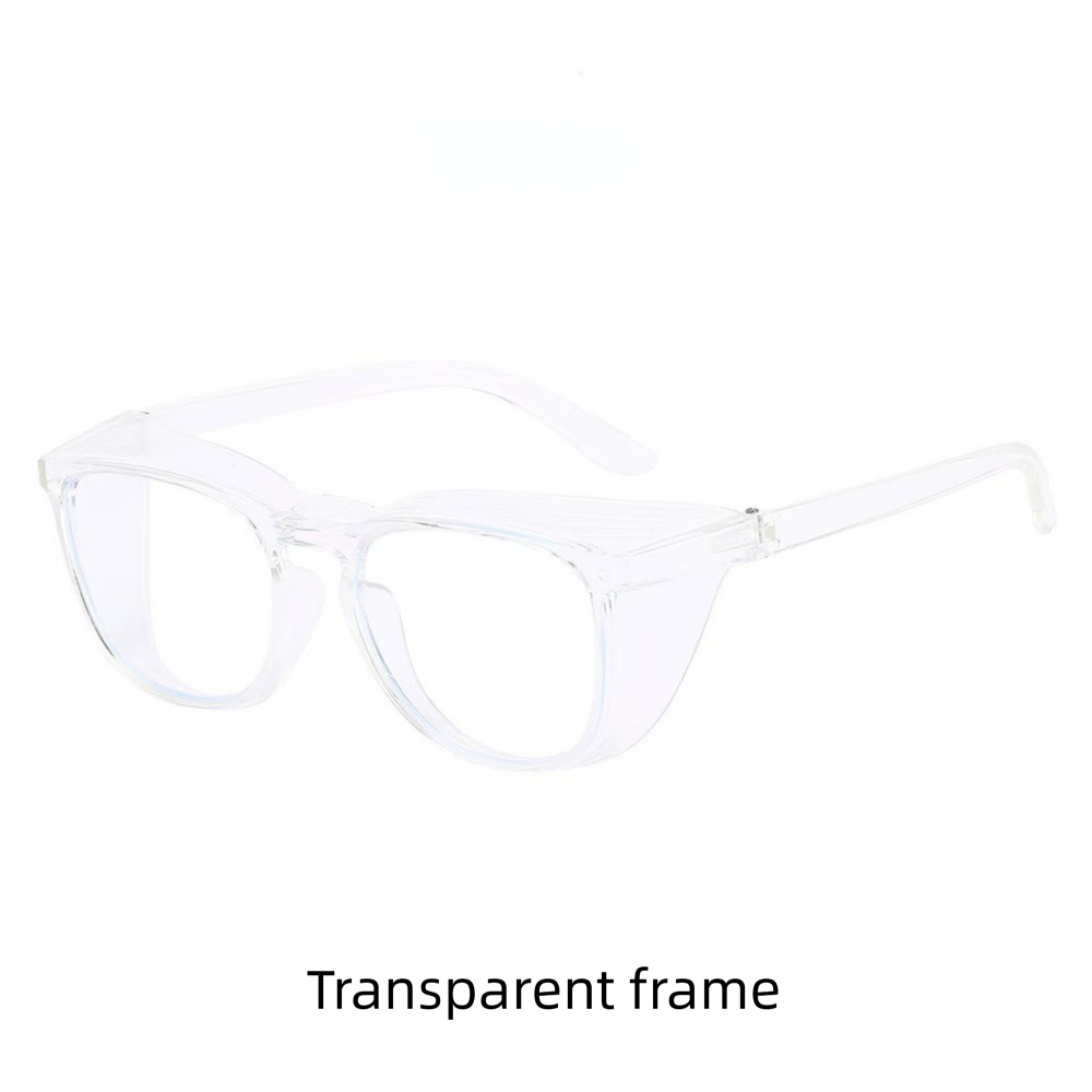 Transparent frame Full Coverage Safety Goggles - Anti-Fog Windproof Dustproof Protective Eyewear with Side Shields, Lightweight PC Glasses for Cycling and Lab Work