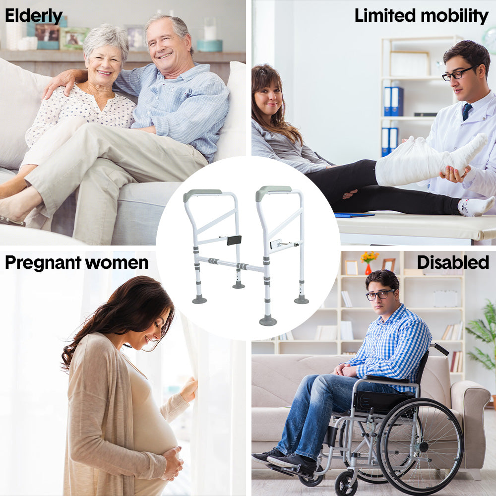 Toilet Frame Support Standing Disability Assist Aid Safety Grab Handle Rail Height and Width Adjustable For Elderly Disabled Max Load 150Kg - Image 11